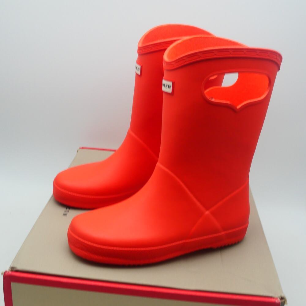 NEW Hunter Boots Kids First Classic Pull on Boots Red Tang Girls 2 UK 13